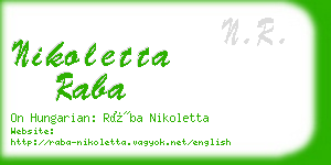 nikoletta raba business card